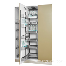 Kitchen pull-out food and beverage pantry